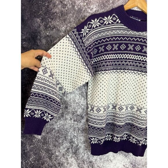 Vintage American Pride Sweater Womens Medium Fair Isle Indie Nordic Retro Y2K US - Picture 5 of 11